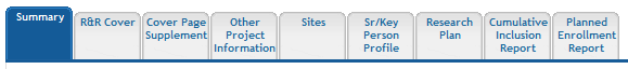 The image shows samples of the tabs existing for each form of a component